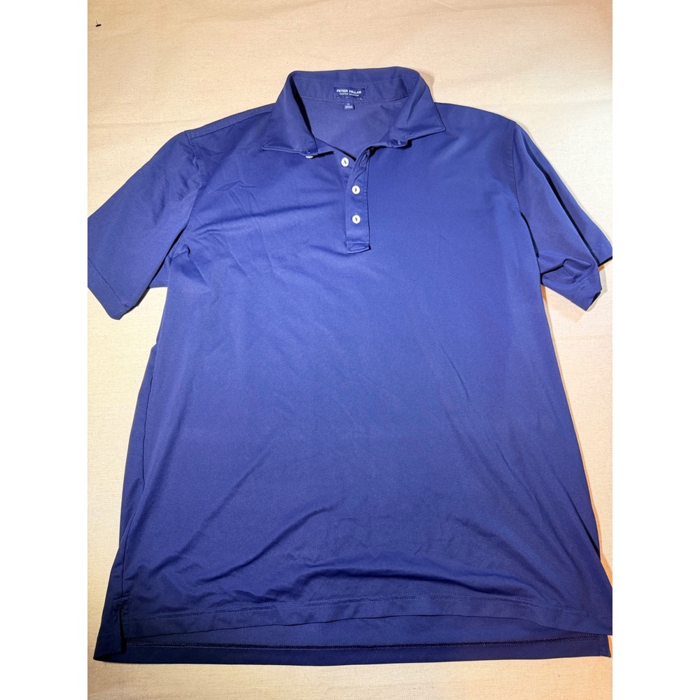 Peter Millar Crown Crafted Mens XL Blue Short Sleeve Performance Polo Shirt